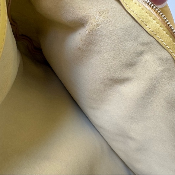 Yellow Intrecciato Woven Half Moon Leather Clutch Wristlet Top Handle Bag - Picture 9 of 16